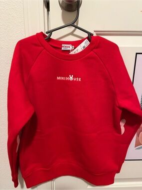 Miki House Bear Logo Sweatshirt Size 140 NWT
